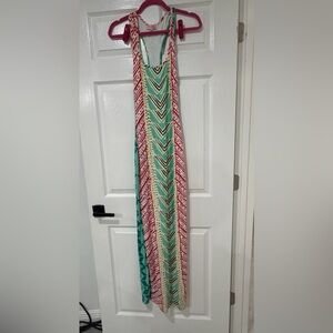 Mara Hoffman Mint & Coral Chevron xs Maxi Dress